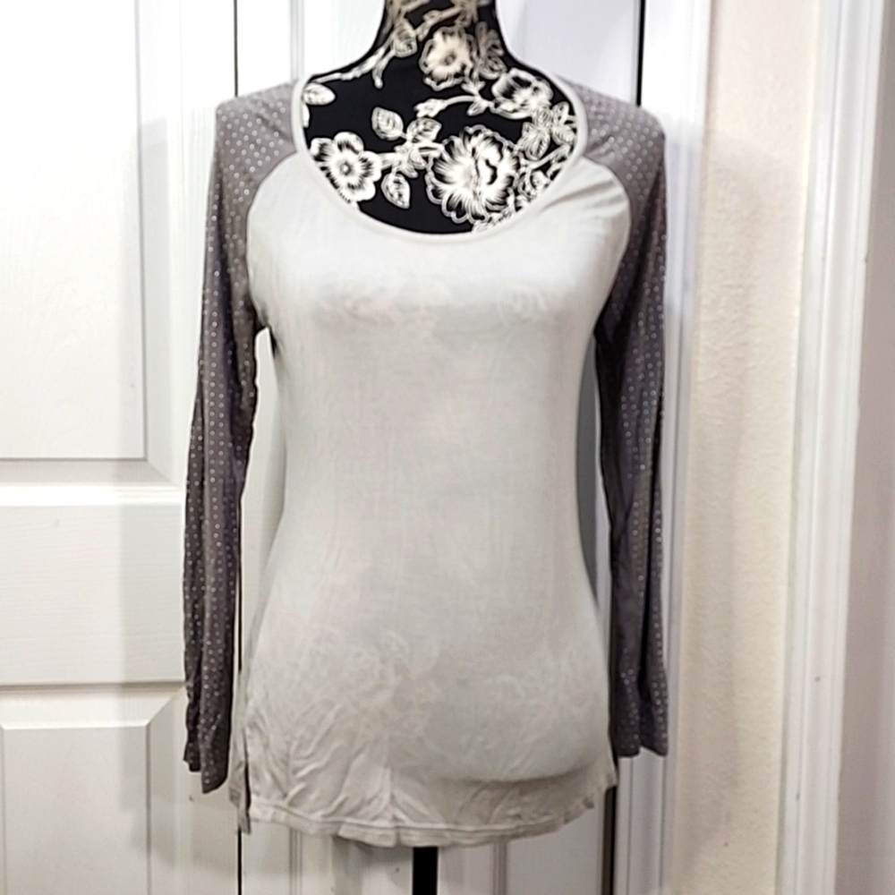 Venus Gray Studded Long Sleeve Shirt M